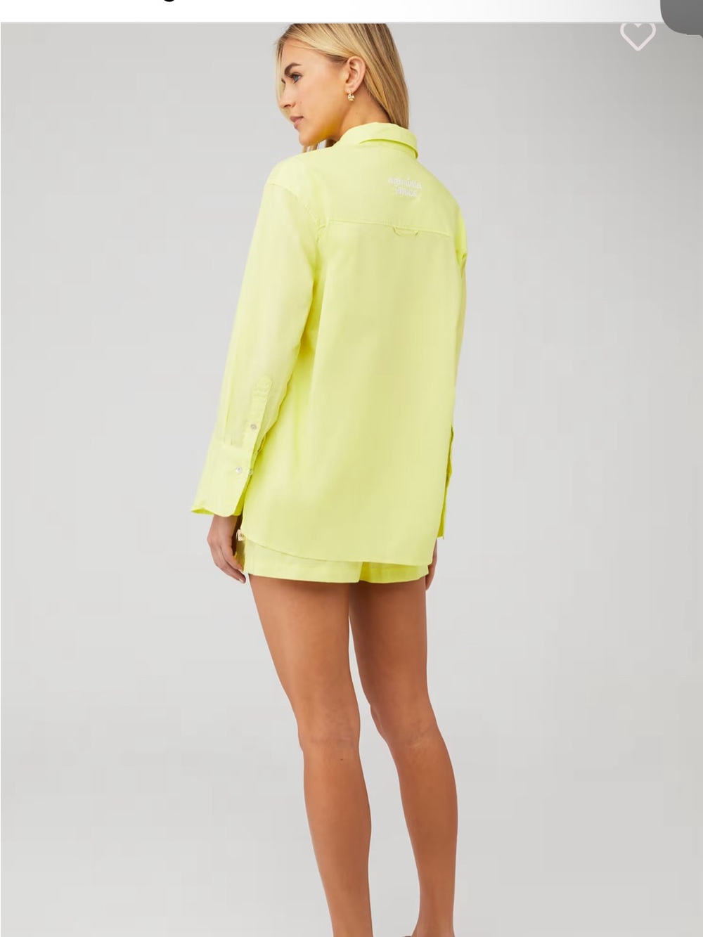 Araminta James Portugal Shirt & Shorts Set Neon Lime XS - Picture 4 of 4